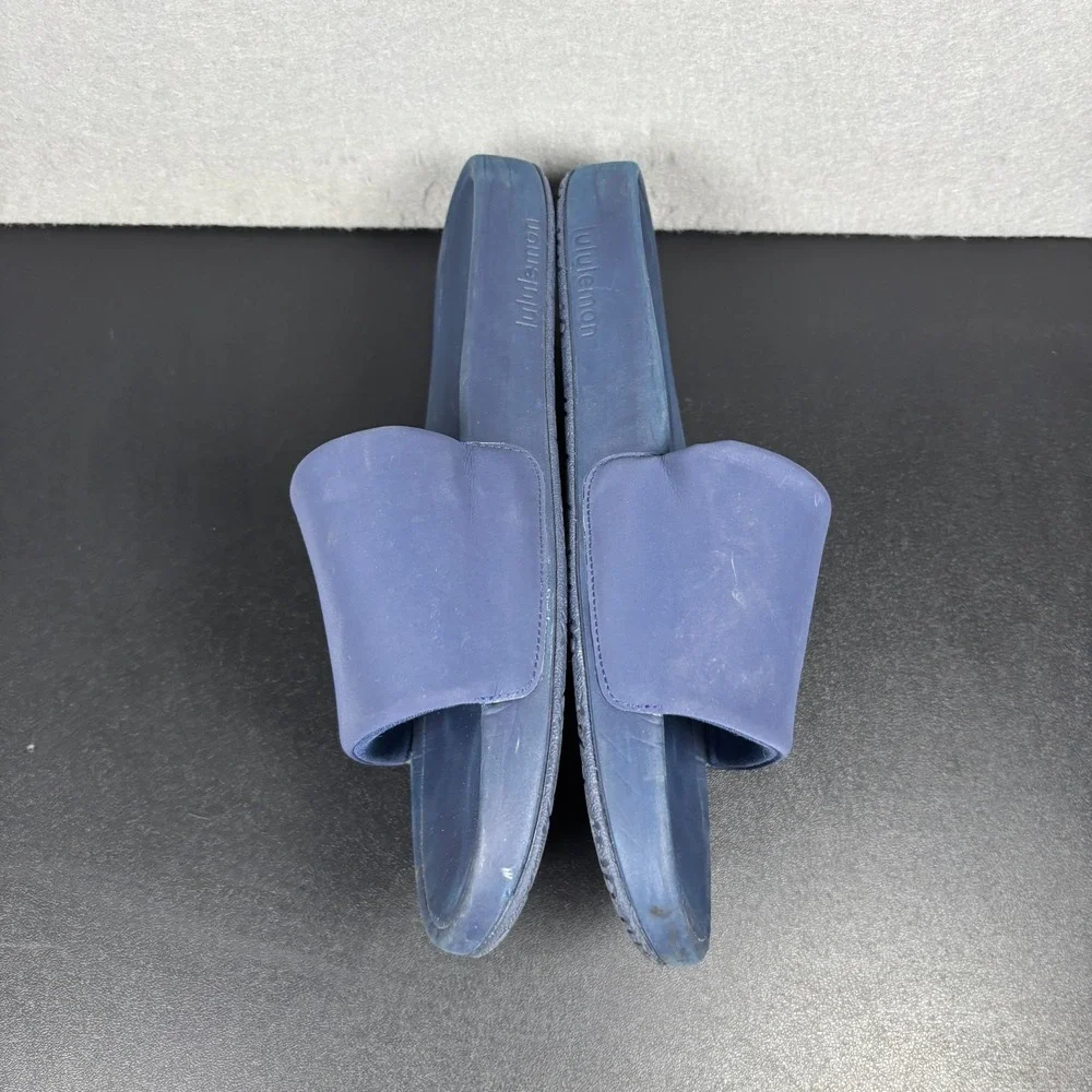 Lululemon Restfeel Slides Blue Mens Size 9 Athletic Recovery Sandals Casual Shoe